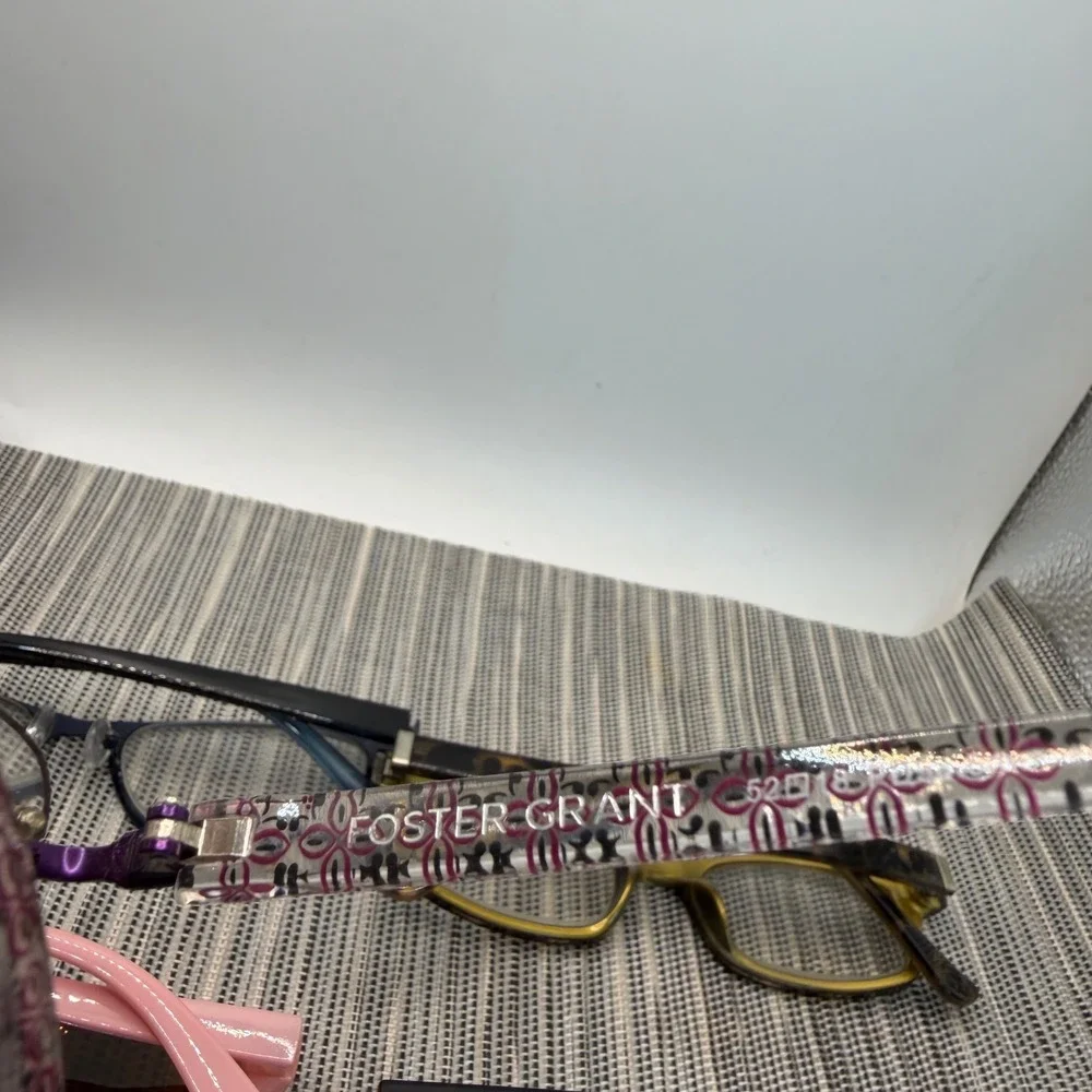 Foster Grant Reading Glasses Sunglasses Lot 6 Pairs Navy Tortoise Red Purple